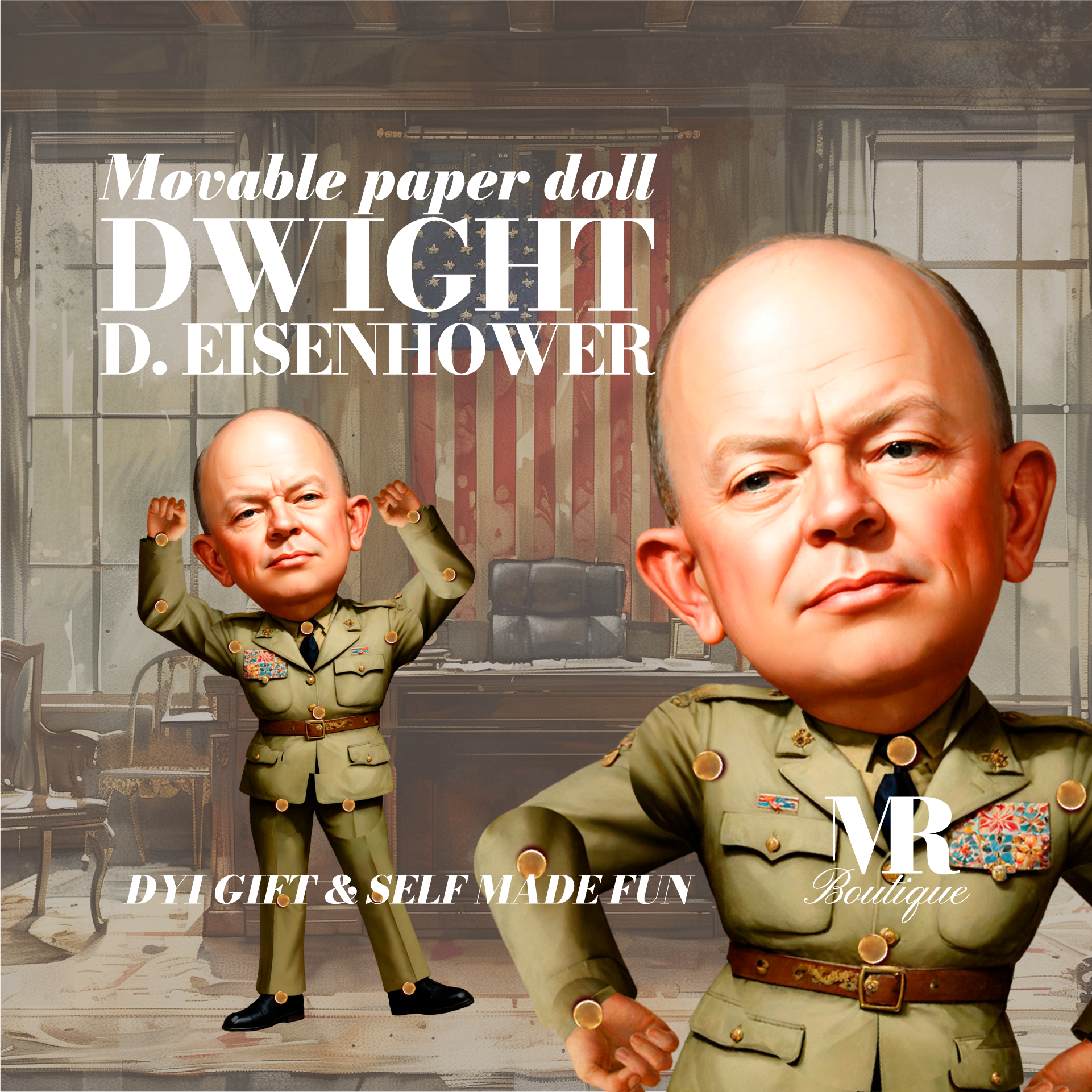 Eisenhower Paper Articulated Doll