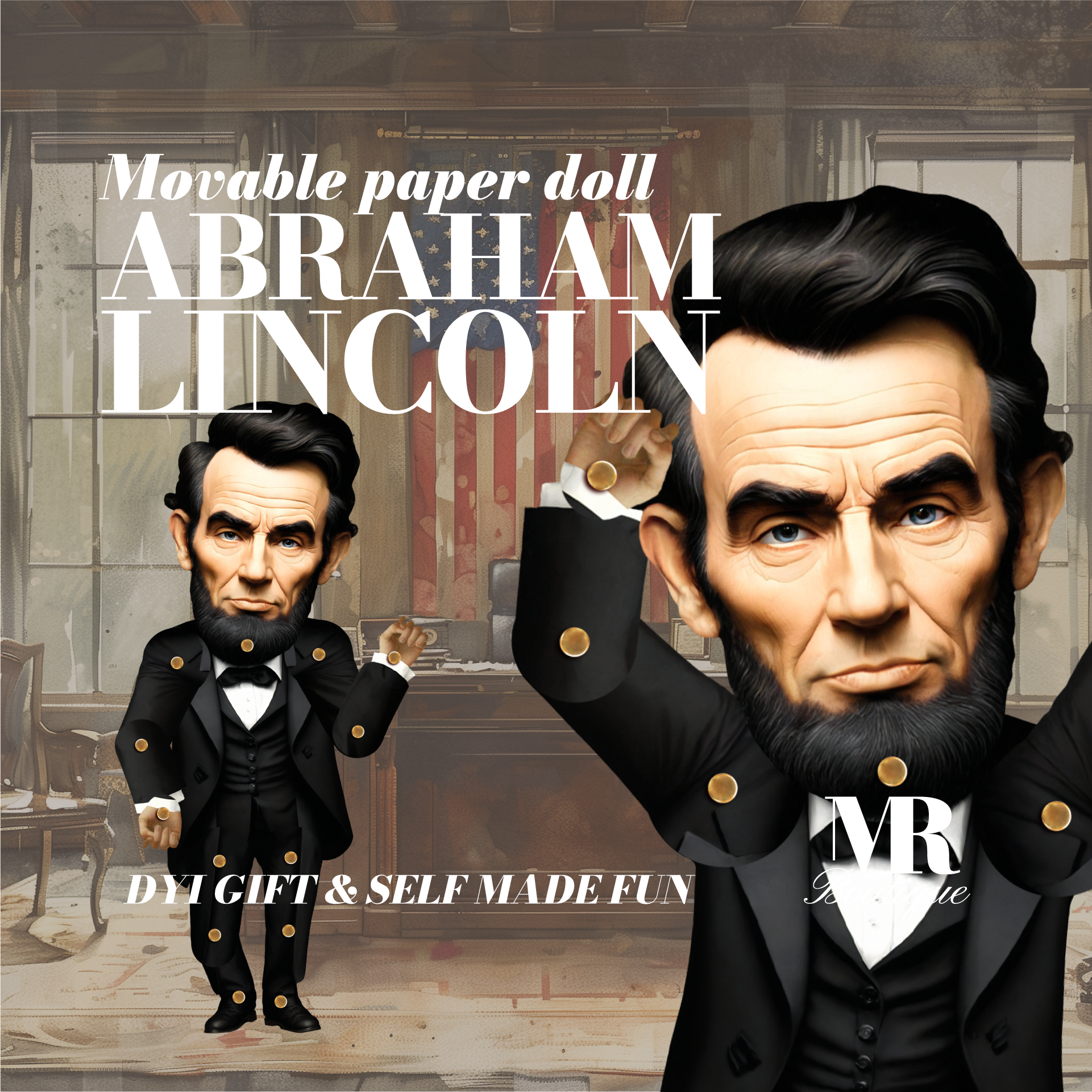 Figura articulada del presidente Lincoln