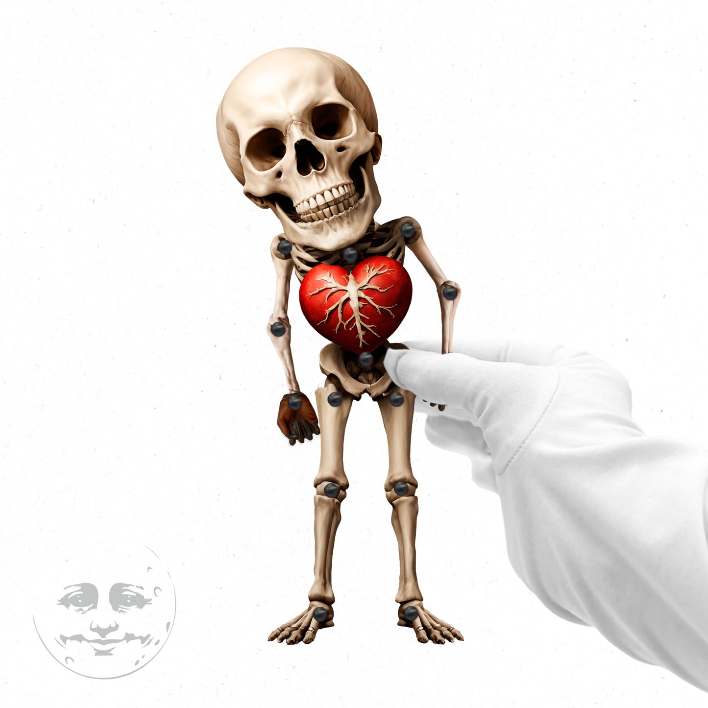 Heart Bones Skeleton Movable Paper Doll