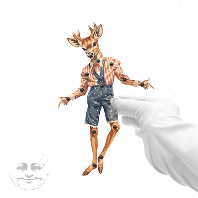 Patriotic Movable Paper Doll DEERBERTY