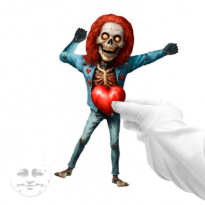 Heart Rock Skeleton Movable Paper Doll