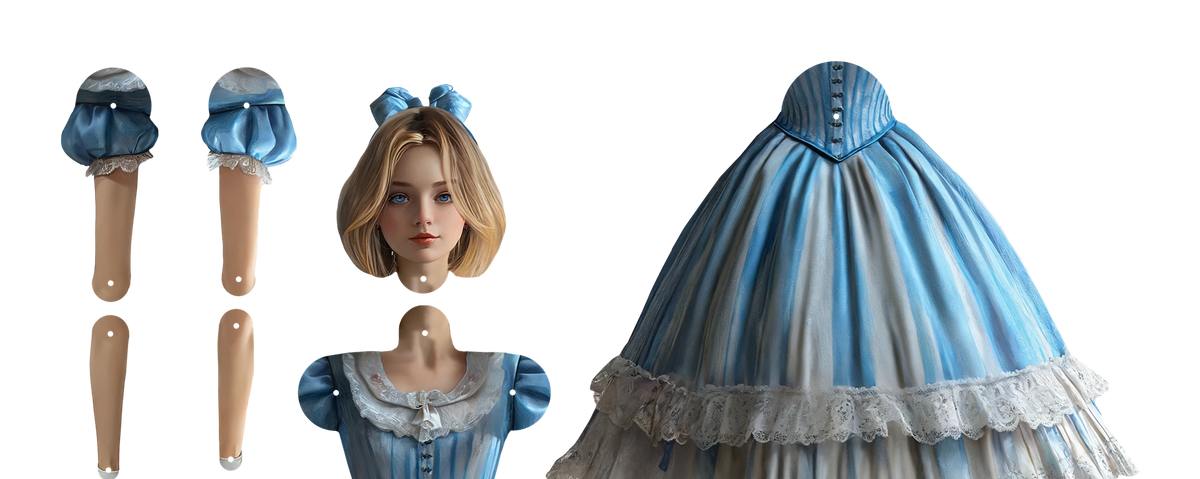 Alice - Bewegliche Papierpuppe