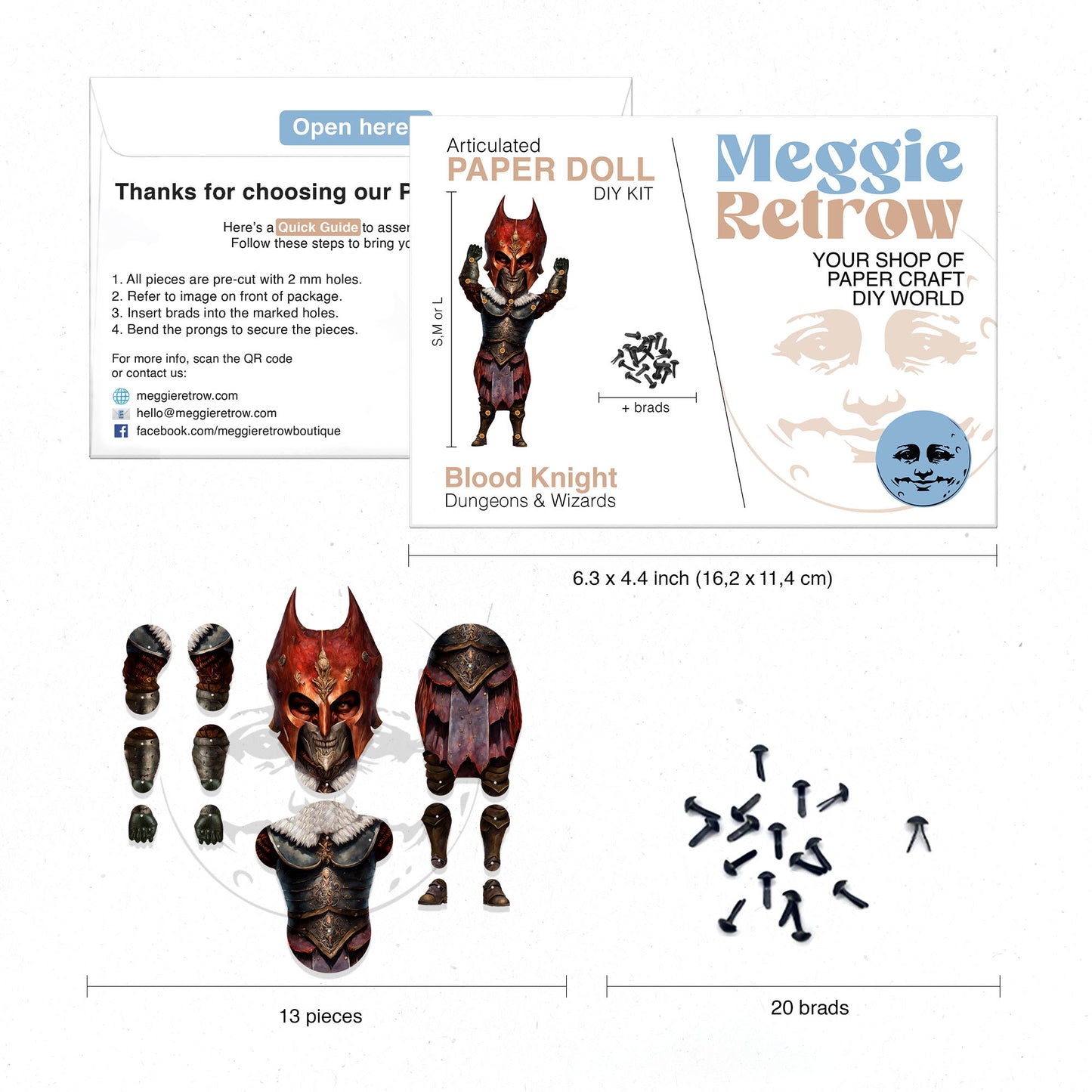 Movable Blood Knight Paper Doll DIY Kit