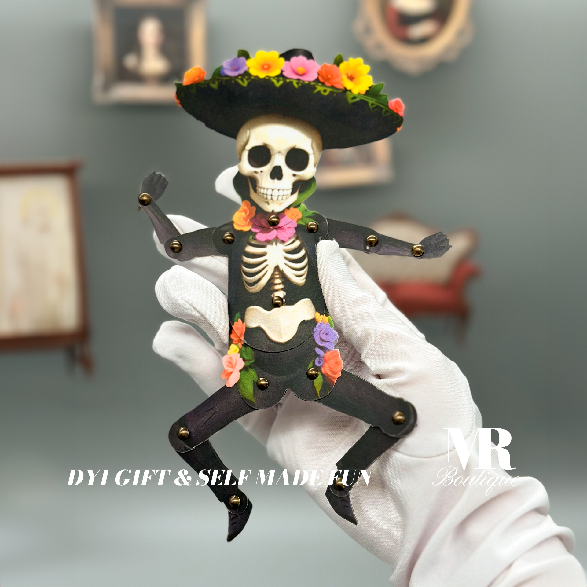 CALACAS Movable Skeleton Paper Doll