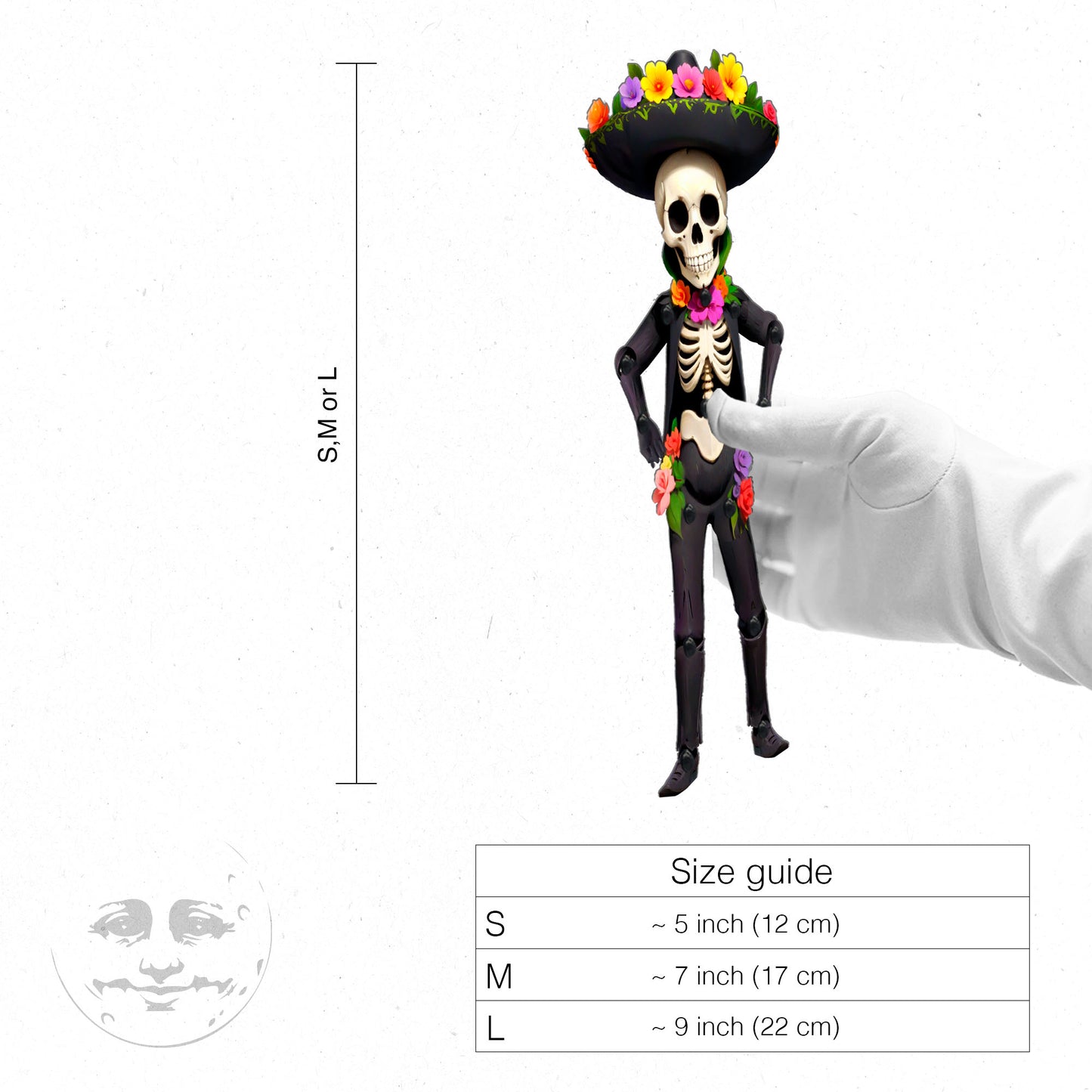 CALACAS Movable Skeleton Paper Doll