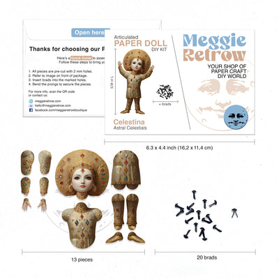 Ornate CELESTINA Movable Paper Doll Kit