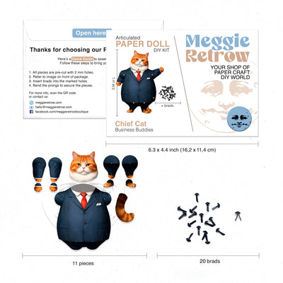 Chief Cat Movable Paper Doll