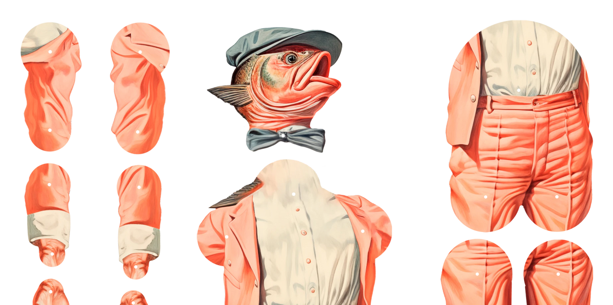 Dapper Fin Movable Paper Doll
