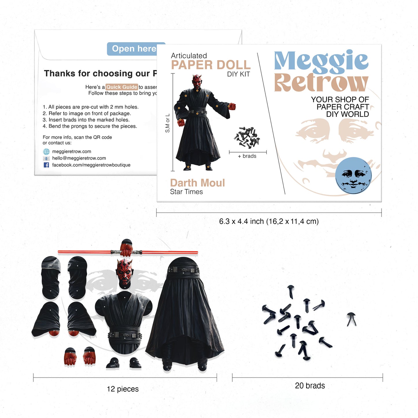 Darth Moul Movable Paper Doll