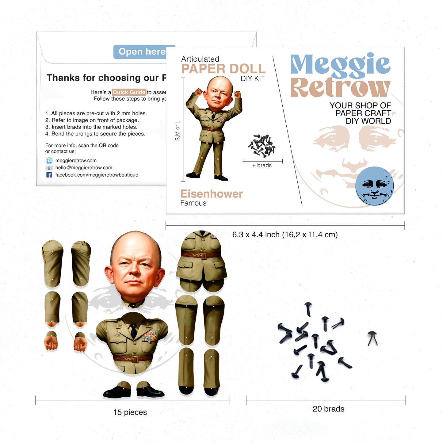 Eisenhower Paper Articulated Doll