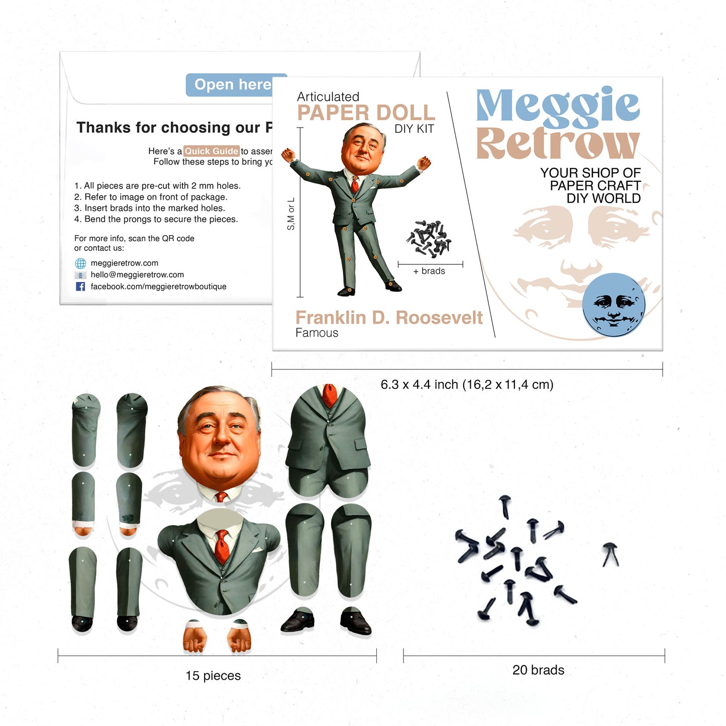 Franklin D. Roosevelt Articulated Paper Doll