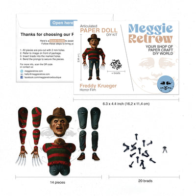 Freddy Krueger Movable Paper Doll