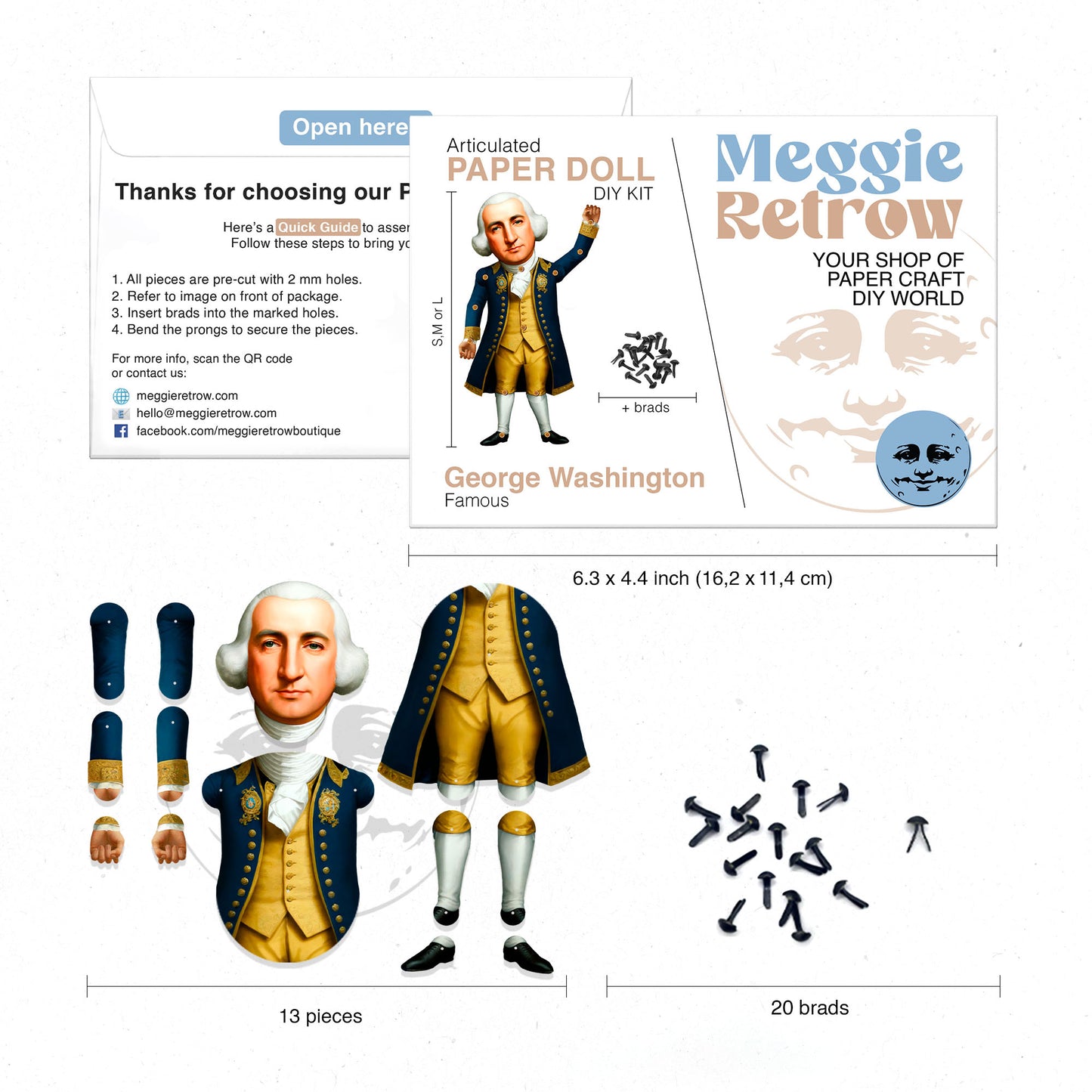 George Washington Articulated Paper Doll