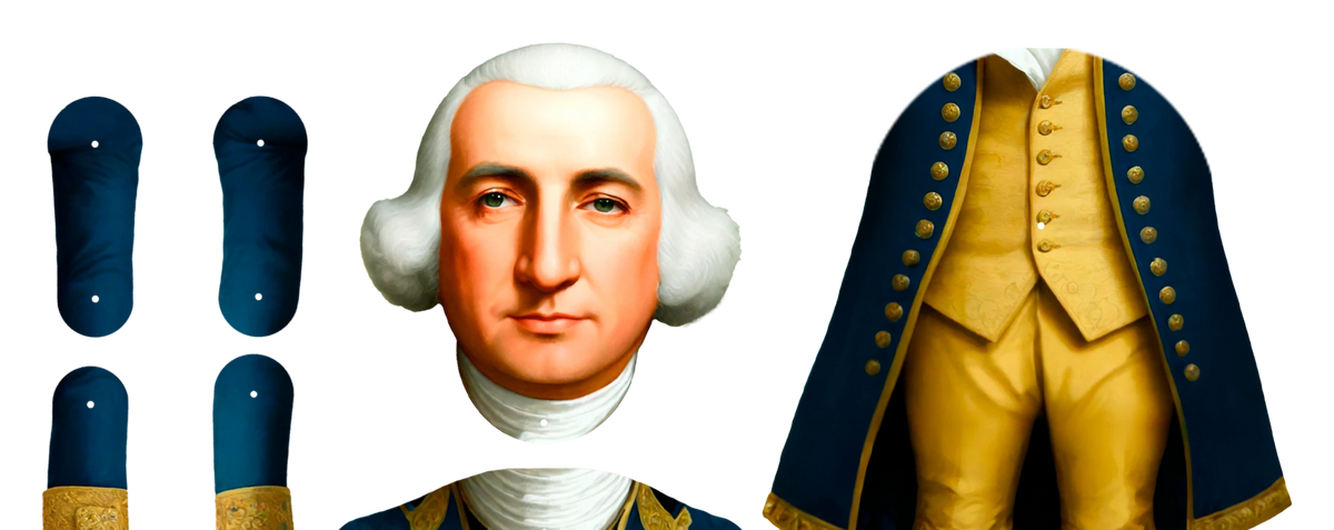 George Washington - Bewegliche Papierpuppe