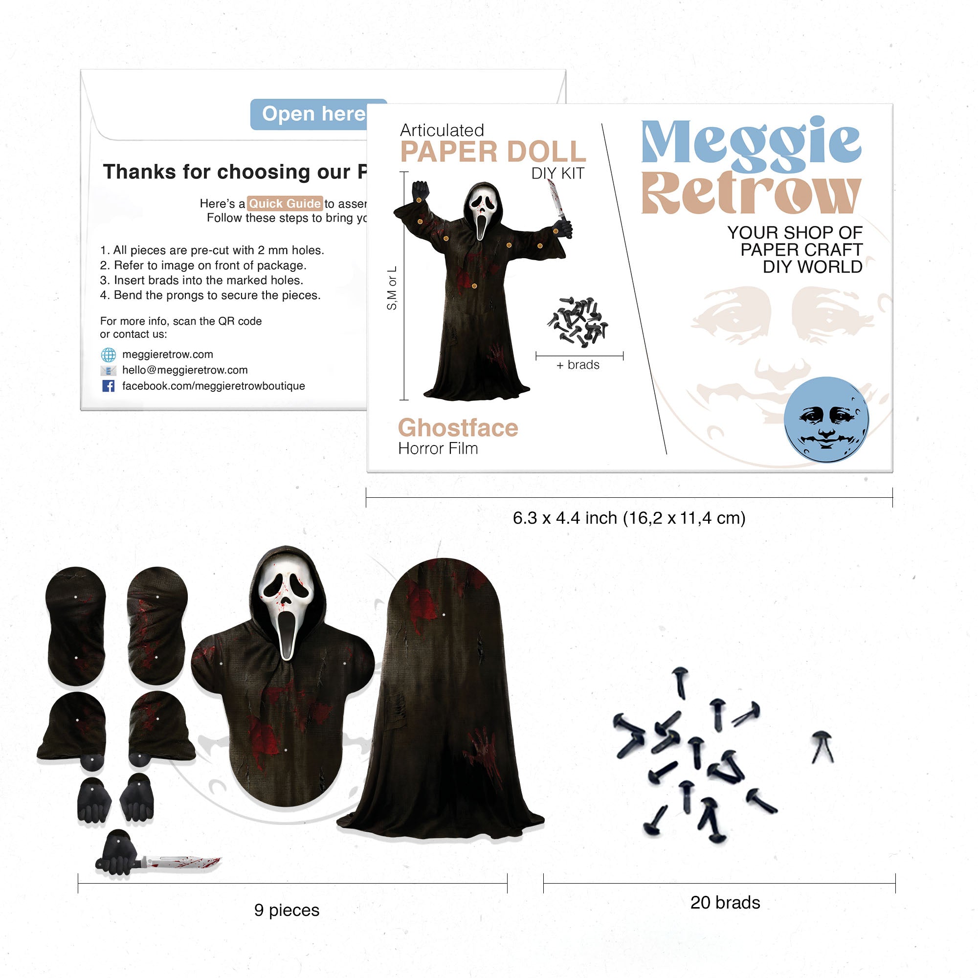 Ghostface Movable Paper Doll