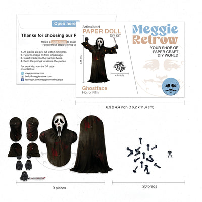 Ghostface Movable Paper Doll