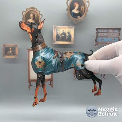 Great Tail Movable Doberman Paper Doll