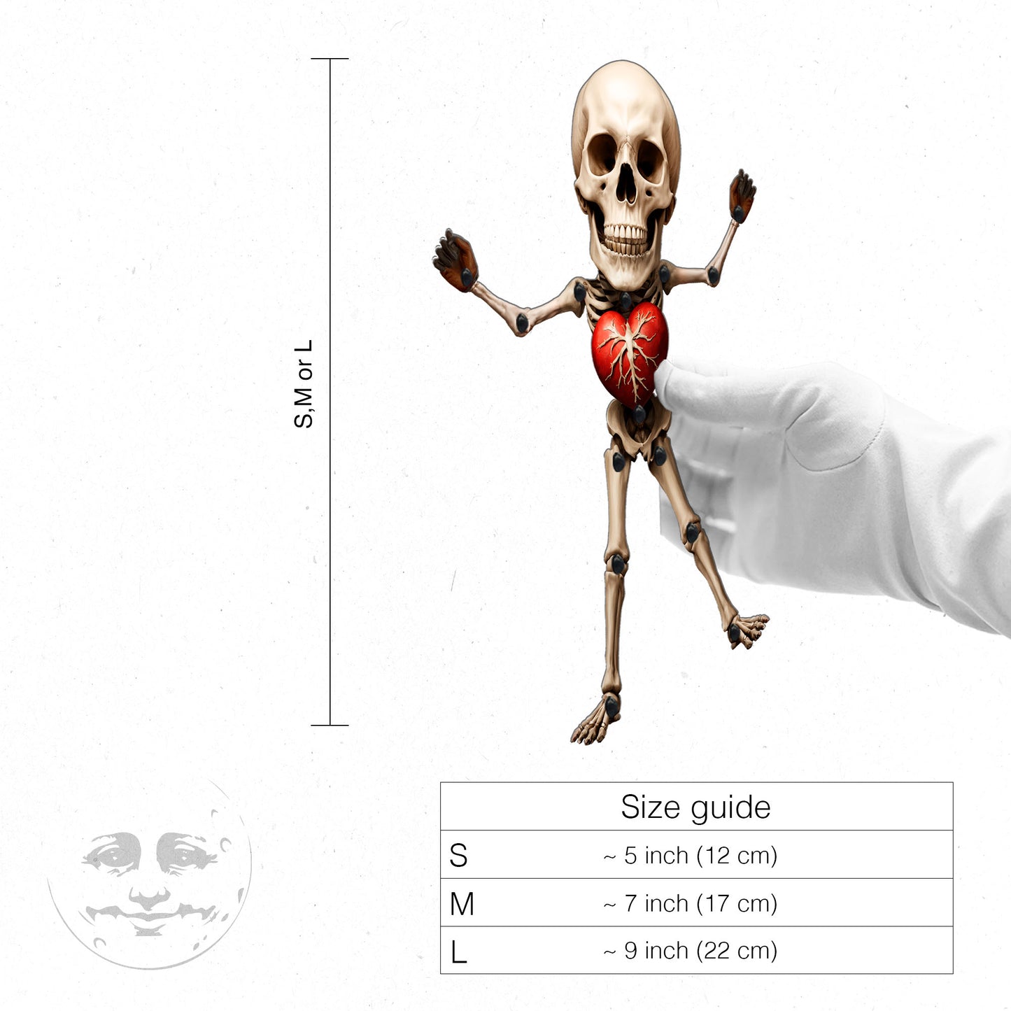 Heart Bones Skeleton Movable Paper Doll