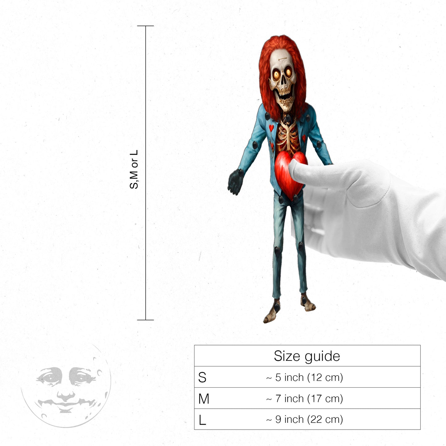 Heart Rock Skeleton Movable Paper Doll