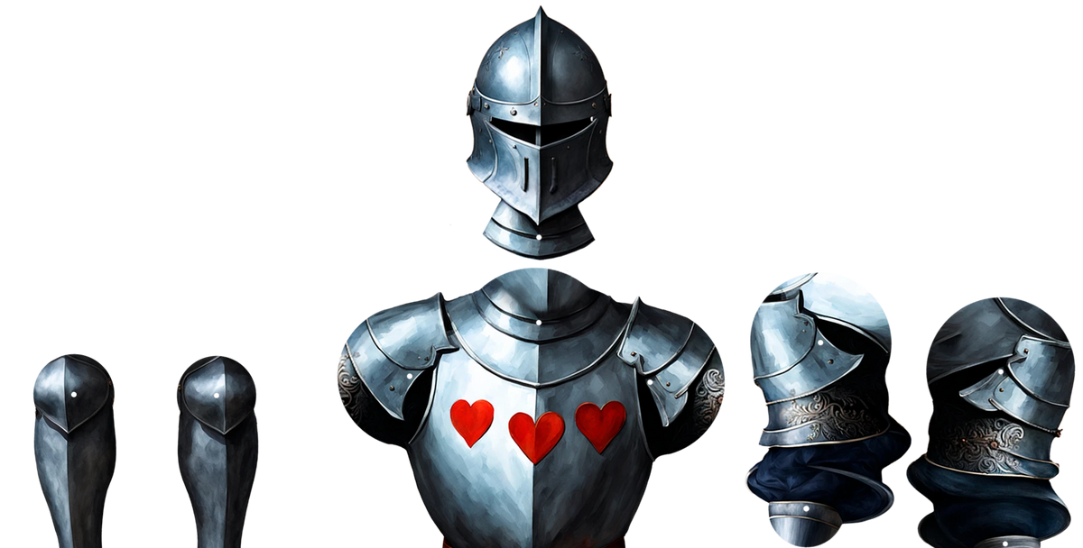 Heart Defender Knight Movable Paper Doll