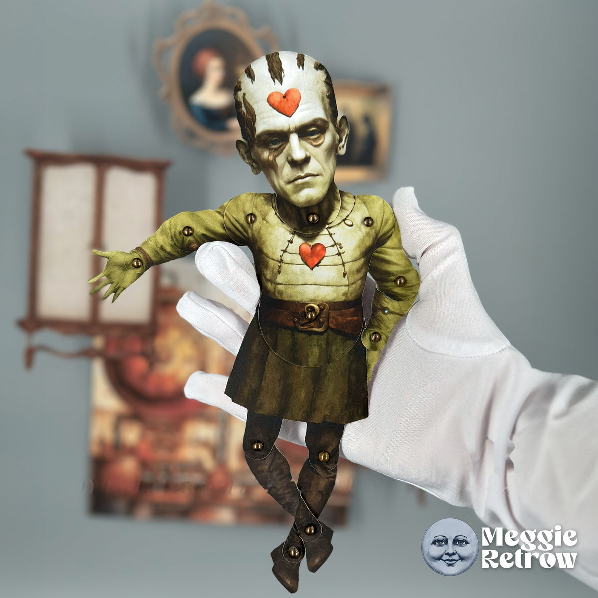 Heart Frankenstein Movable Paper Doll