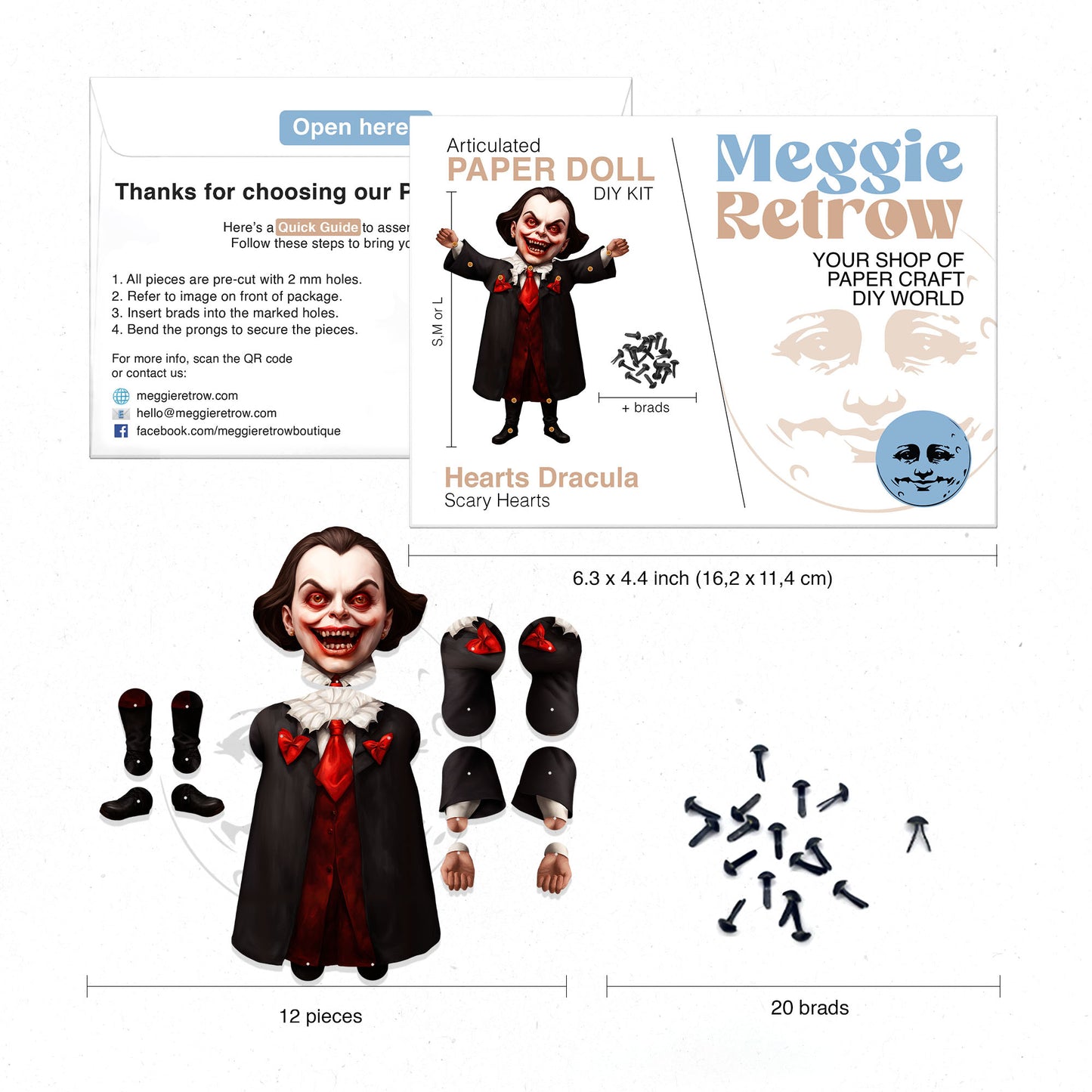 Lovable Scary Heart Dracula Doll