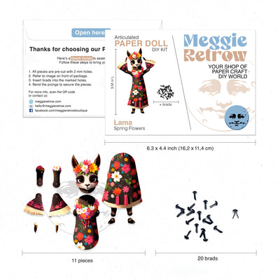 Lovable Lama Movable Paper Doll