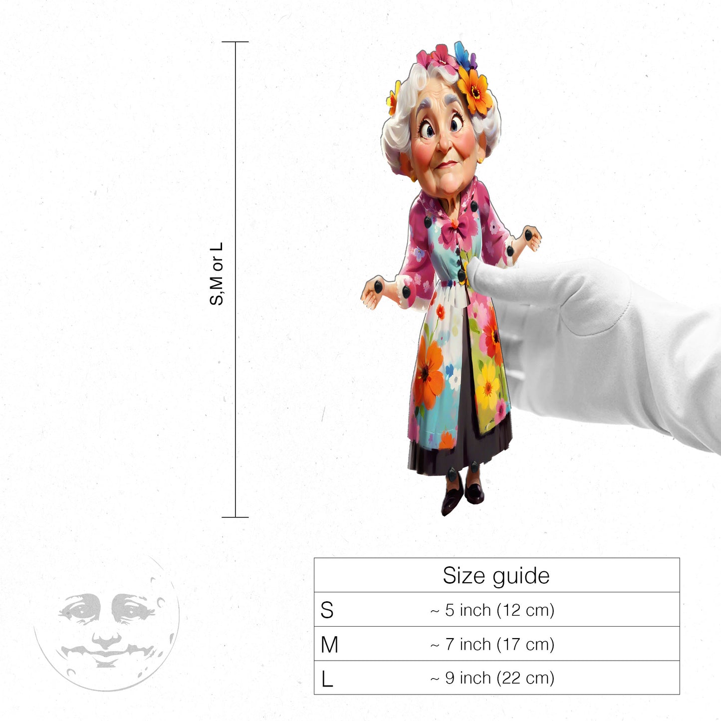 Movable Paper Doll Linda the Floral Grandma