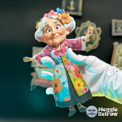 Movable Paper Doll Linda the Floral Grandma