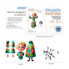 Bewegliche Papierpuppe mit Blumenmotiv „Oma Mary“