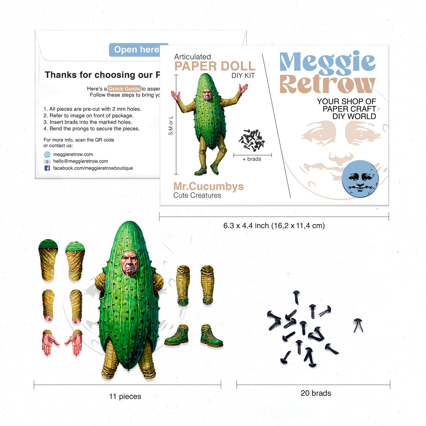 Mr. CUCUMBYS Whimsical Cucumber Man Doll