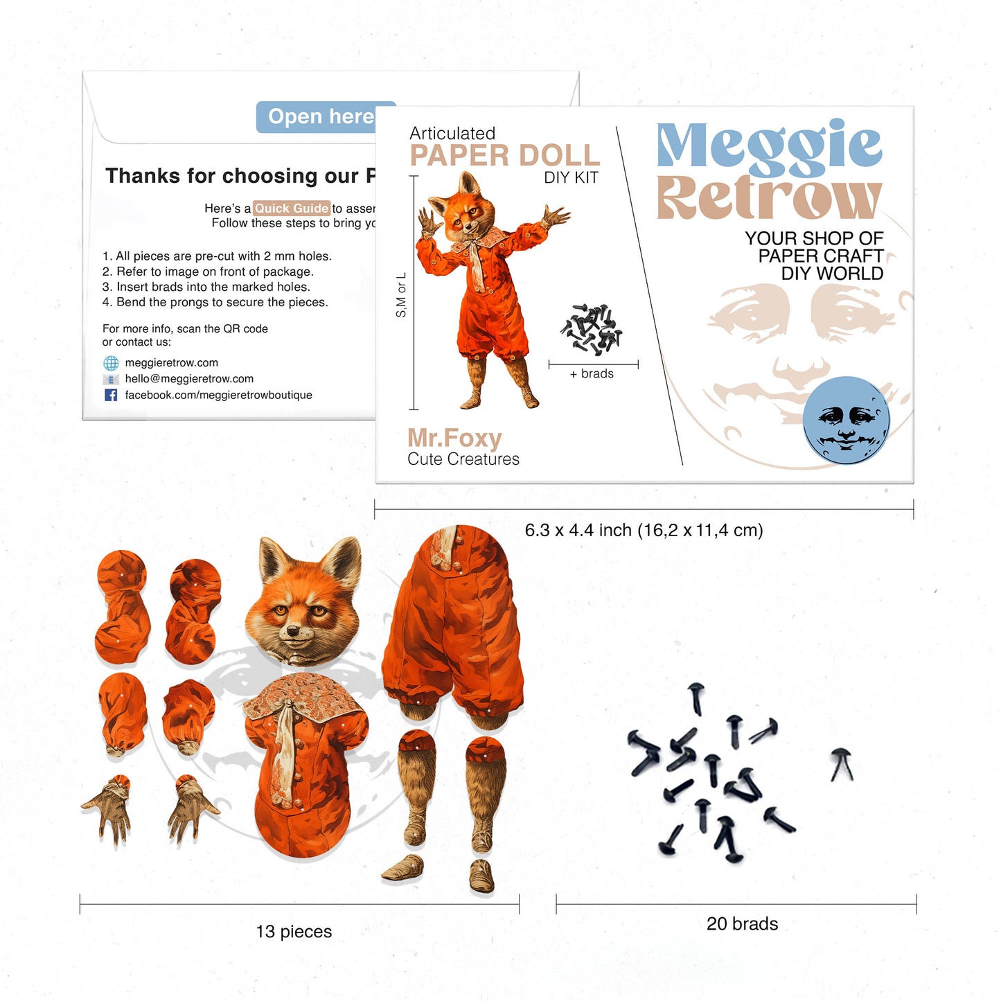 Mr. Foxy Movable Paper Doll