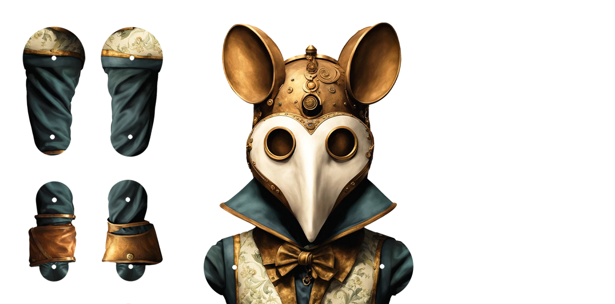 Steampunk Rat - Bewegliche Papierpuppe