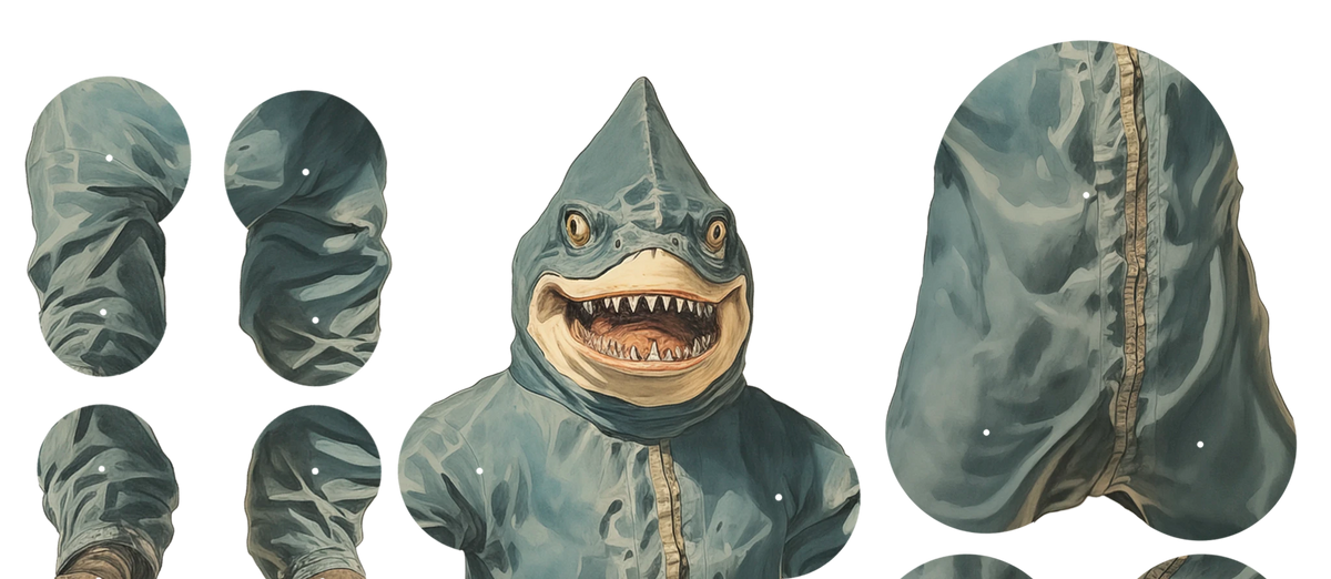 Mr. Sharky Movable Paper Doll