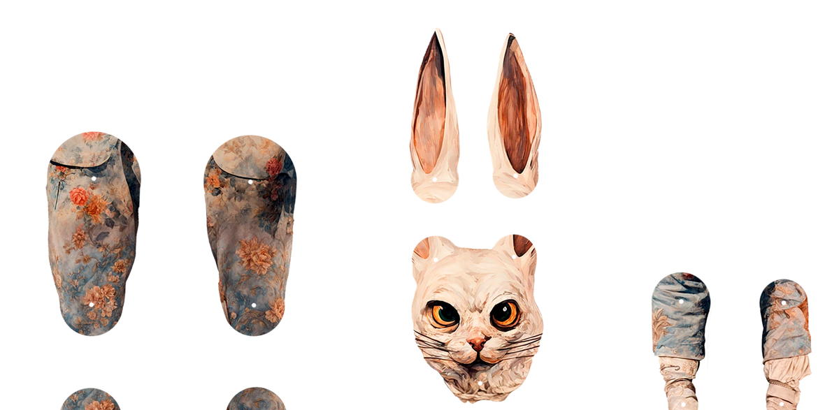 Mr. RABZ Rabbit Movable Paper Doll