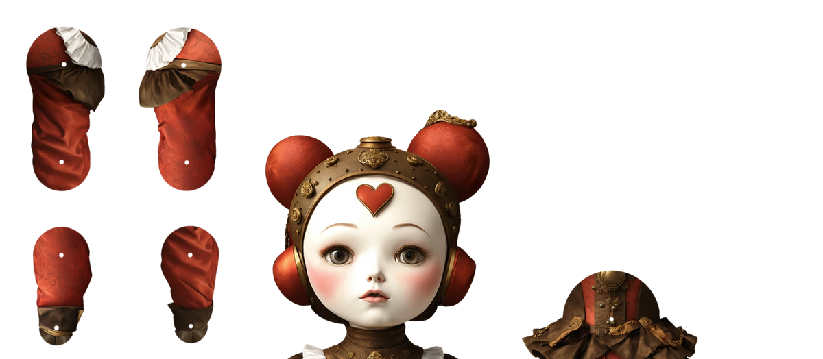 Mrs. Heartsy Steampunk Bambola di Carta Articolata