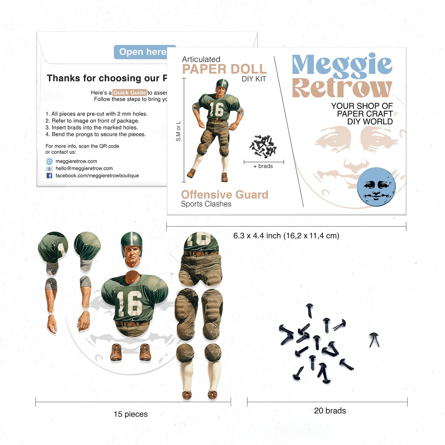 Offensive Guard Movable Paper Doll