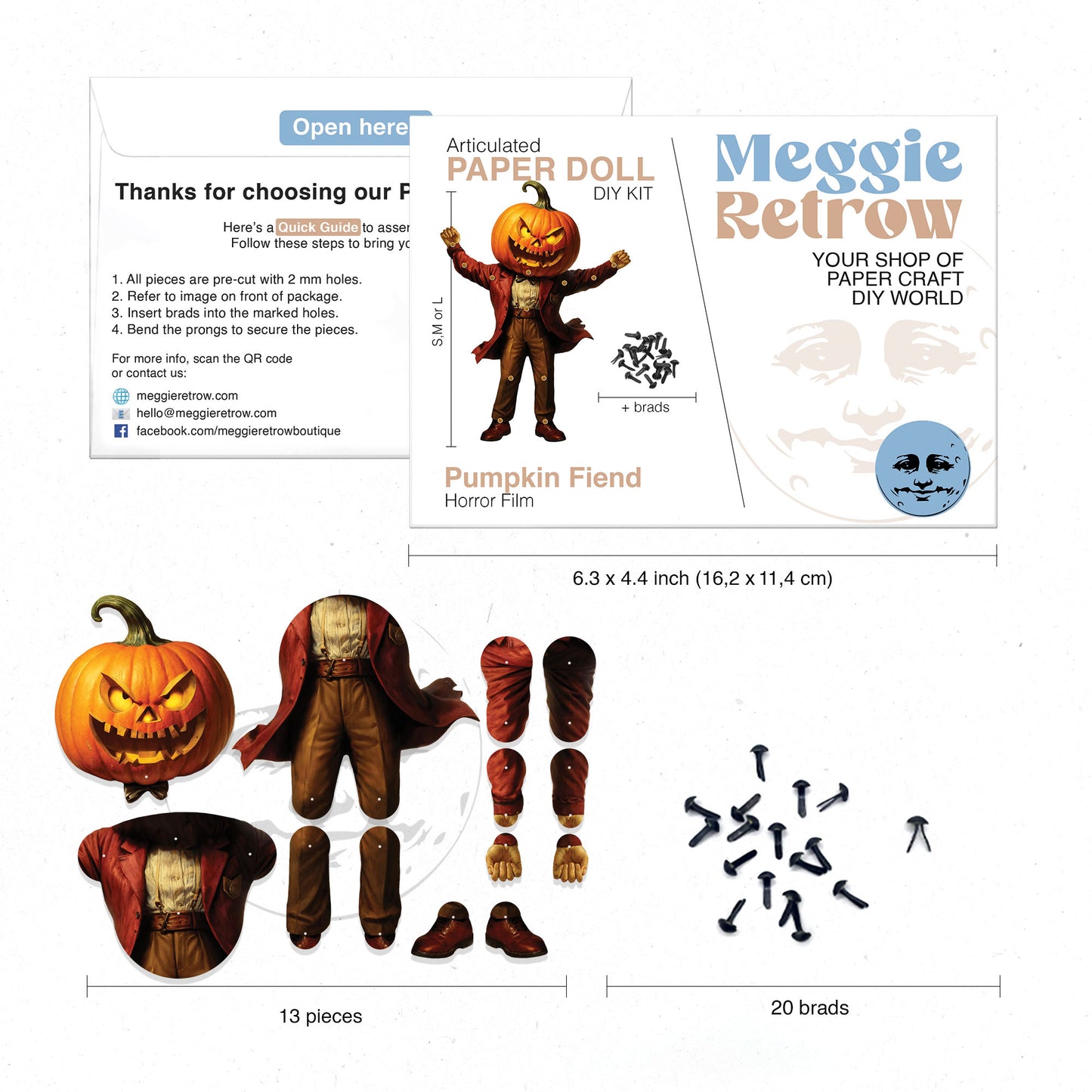 Pumpkin Fiend Movable Paper Doll