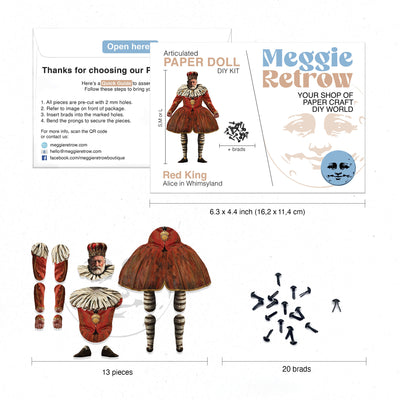 Red King Movable Paper Doll