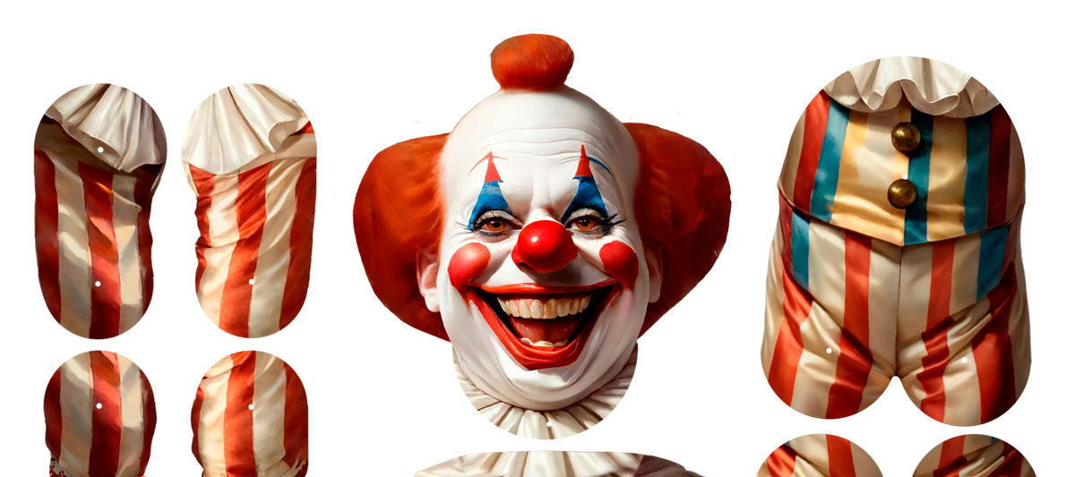 Sinister Creepy Clown Ruchoma Lalka z Papieru