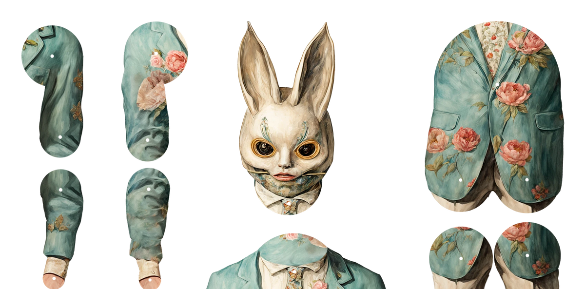 Smoothie the Solitary Rabbit Movable Paper Doll
