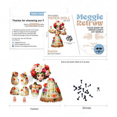 Sophia Flower Crown Movable Paper Doll