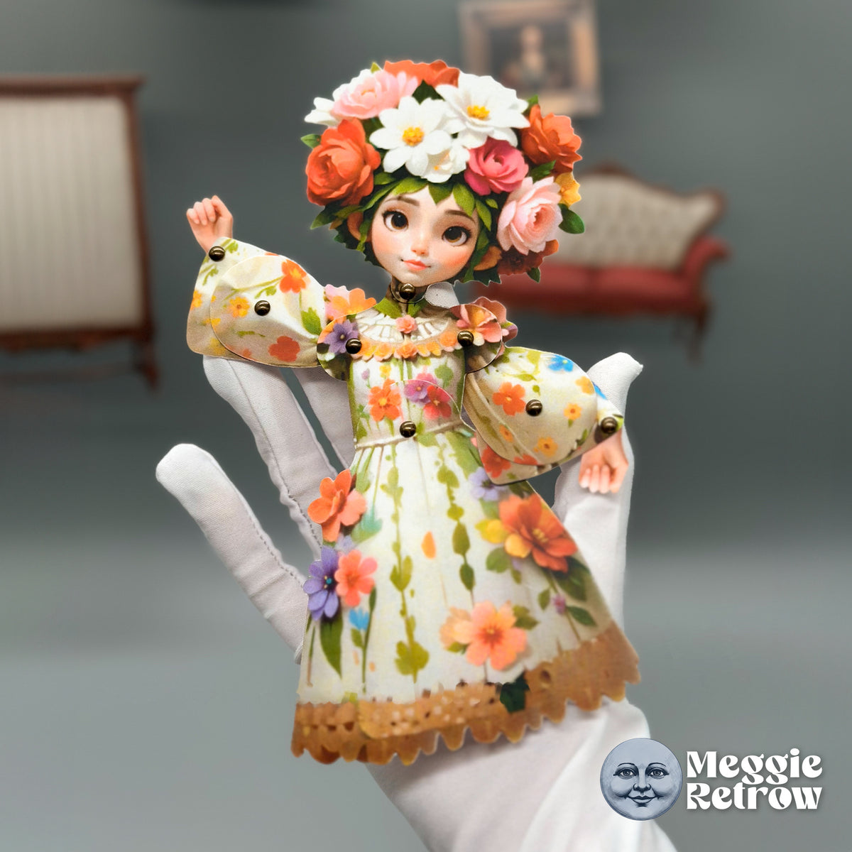 Sophia Flower Crown Movable Paper Doll