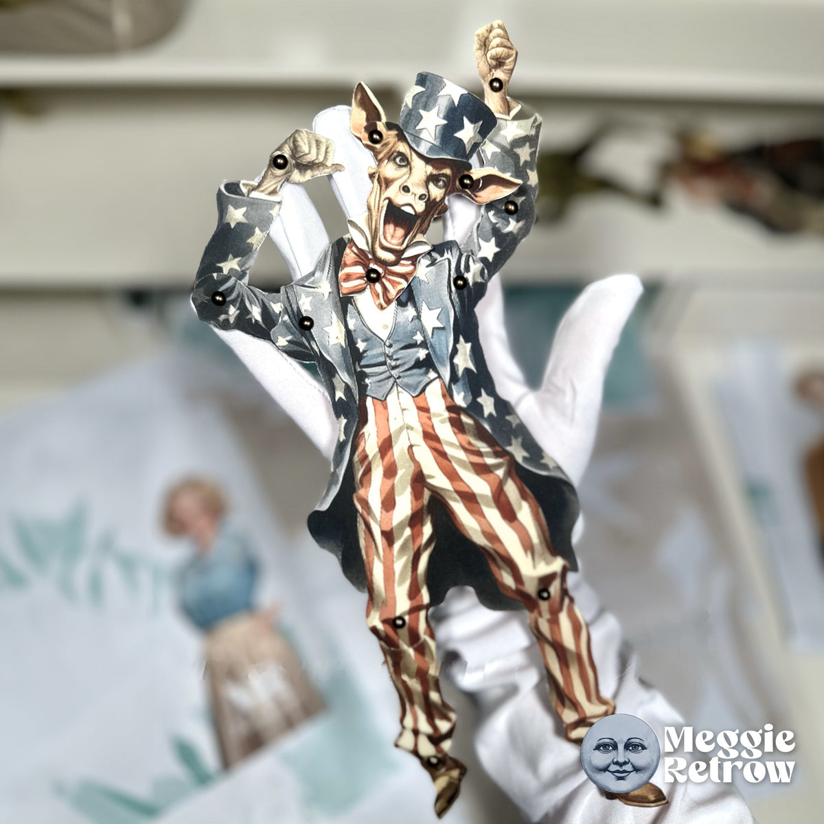 STRETCH Patriotic Donkey Paper Doll