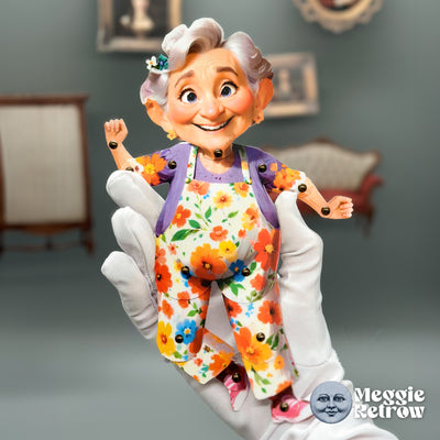 Susan Floral Grandma Movable Paper Doll