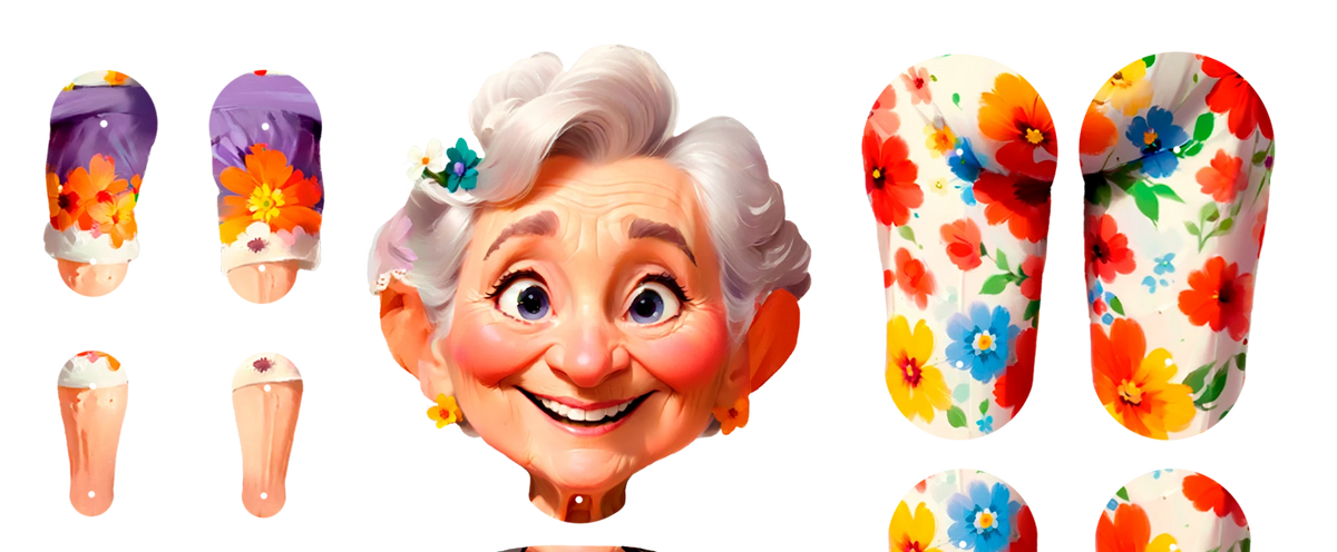 Susan Floral Grandma Movable Paper Doll