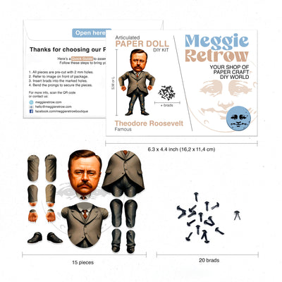 Theodore Roosevelt Articulated Paper Doll