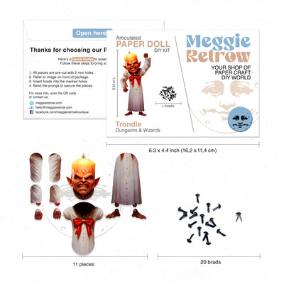 Movable Trondle Paper Doll DIY Kit