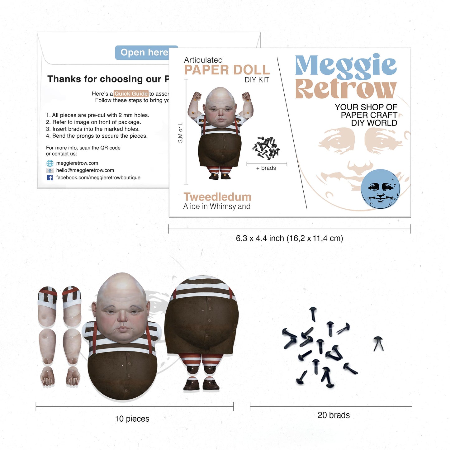 Tweedledum Movable Paper Doll