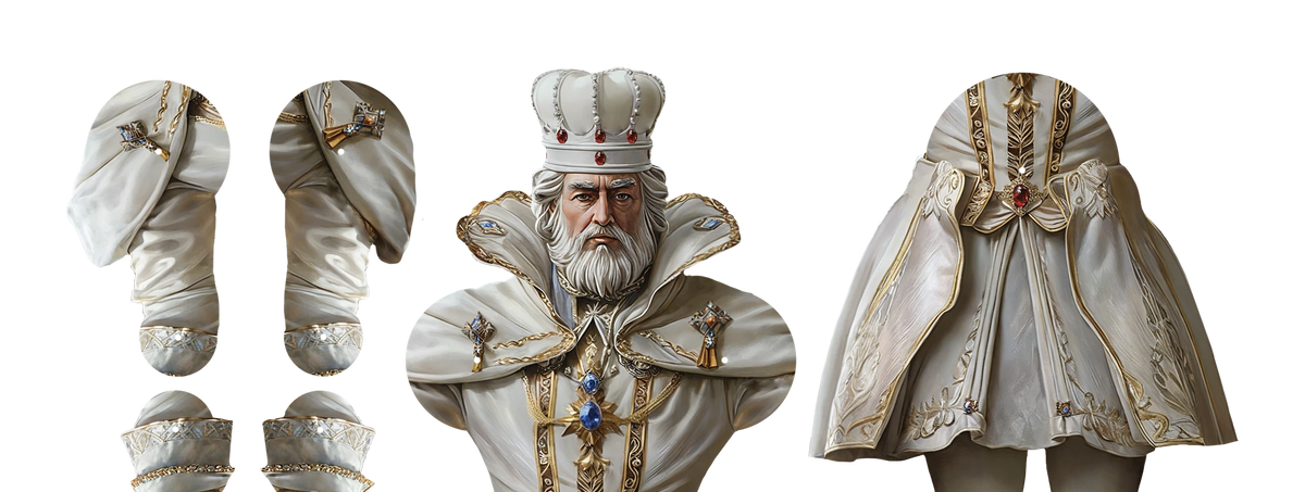 White King Movable Paper Doll
